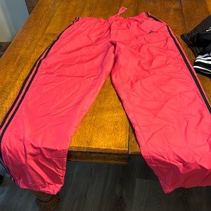 Adidas women red wind pants. Xl. Like new!